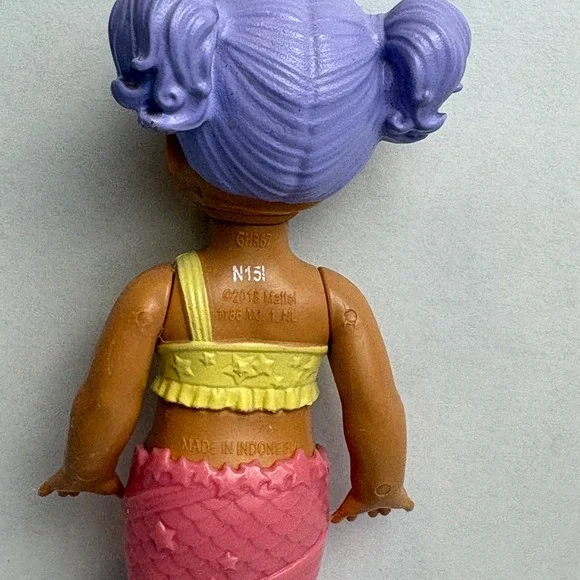 Mattel Barbie Dreamtopia Mermaid Doll Purple Hair Yellow Top Pink Tail Kids Toy - Picture 4 of 7